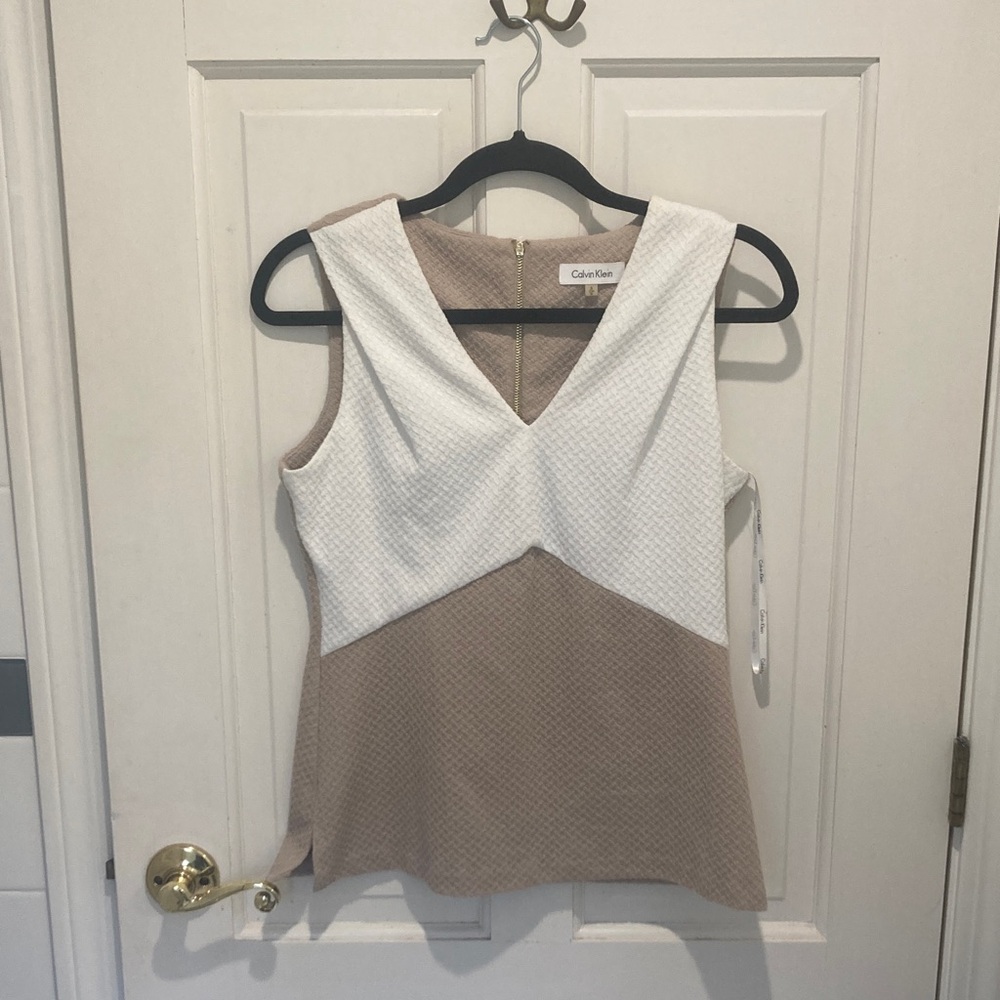 Calvin Klein Women's White and Brown Blouse